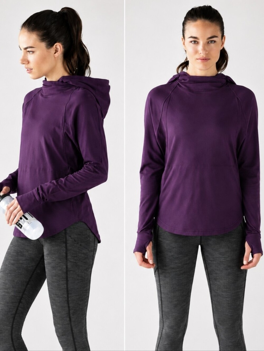 Lululemon Pick Up The Pace Long Sleeve Cowl Neck Hoodie Purple Women's Sz 12
